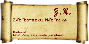 Záborszky Mónika névjegykártya