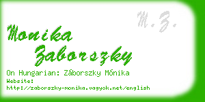 monika zaborszky business card
