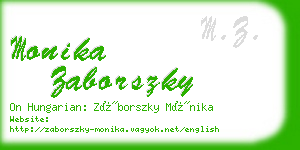 monika zaborszky business card